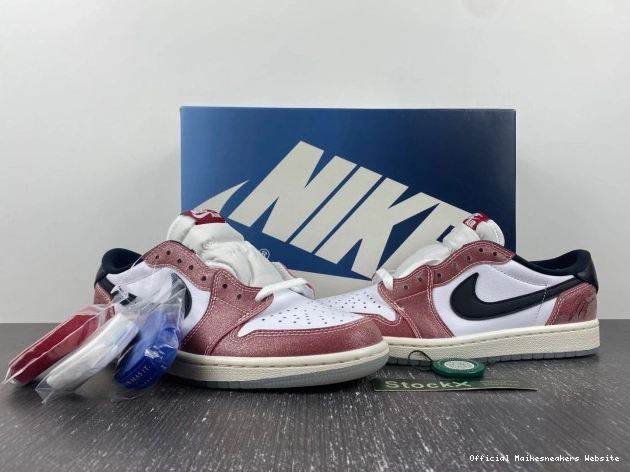 Official Maikesneakers X 'RED TROPHY ROOM AIR FN0432-017 LOW BLACK' 1 JORDAN OG 0810